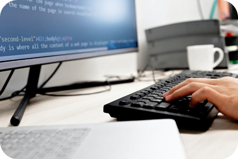 monitor and keyboard